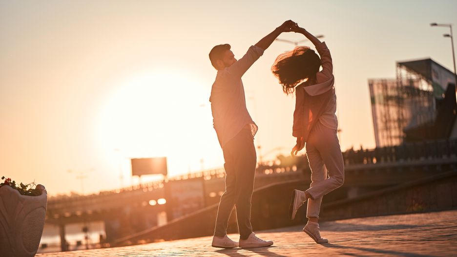 Love is in the air! Cute romantic couple spending time together in the city. Handsome bearded man and attractive young woman are in love. Dancing during sunset.
beautiful, cheerful, city, couple, dance, dancing, dating, enjoyment, female, flirting, friendship, fun, girl, girlfriend, hand, hands, happiness, happy, having, holding, laughing, life, lifestyle, love, male, man, men, outdoors, people, relationship, romance, romantic, smile, smiling, street, summer, sun, sunrise, sunset, together, tourism, tourist, travel, two, urban, vacation, walking, woman, women, young, beautiful, cheerful, city, couple, dance, dancing, dating, enjoyment, female, flirting, friendship, fun, girl, girlfriend, hand, hands, happiness, happy, having, holding, laughing, life, lifestyle, love, male, man, men, outdoors, people, relationship, romance, romantic, smile, smiling, street, summer, sun, sunrise, sunset, together, tourism, tourist, travel, two, urban, vacation, walking, woman, women, young