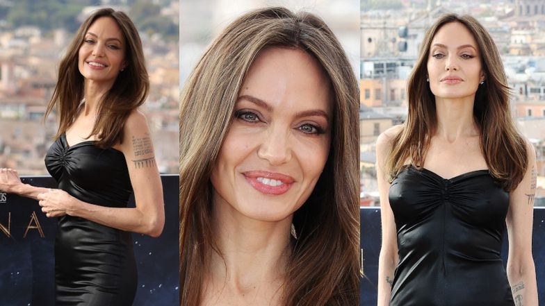 Posągowa Angelina Jolie SILI SIĘ NA UŚMIECH na czerwonym dywanie (ZDJĘCIA)