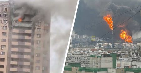 Zmasowany atak na Moskwę. Ogień i dym nad miastem, są nagrania
