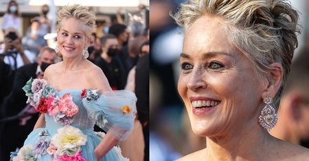 63-letnia Sharon Stone w kwiecistej sukni Dolce & Gabbana zadaje szyku w Cannes. Piękna? (ZDJECIA)