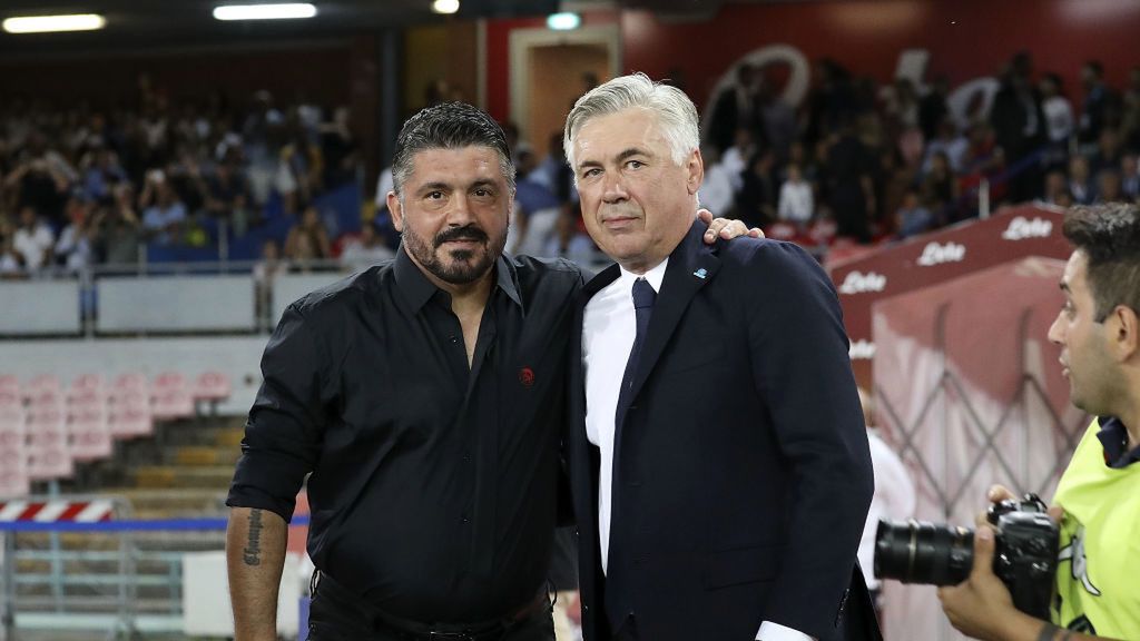 Gennaro Gattuso (z lewej) i Carlo Ancelotti