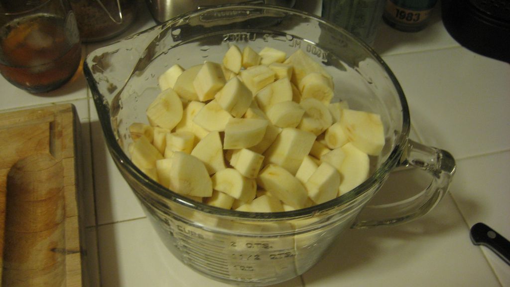 Pasternak gotowany z dodatkiem soli, odsączony