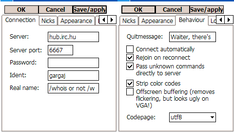 Klient IRC dla Windows Mobile 1
