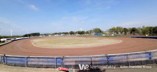 Tor żużlowy na nowym obiekcie, na którym od maja rywalizują Workington Comets