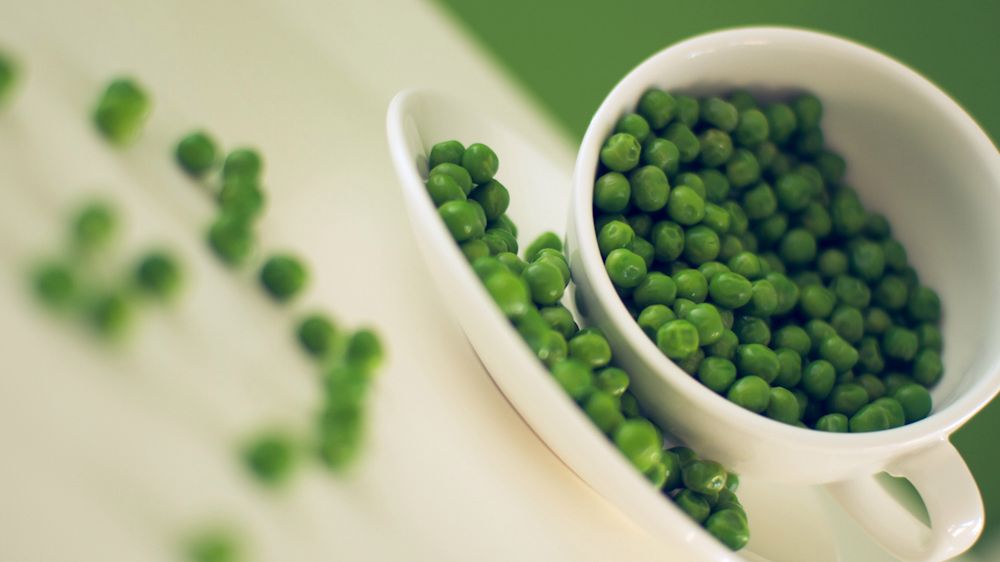 Zielony groszek w puszce bez dodatku soli (produkt i płyn)