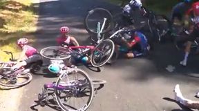 Kraksa na kilka kilometrów przed metą. Co za obrazki
