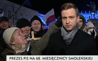 Reporter TVP zaatakowany na miesięcznicy smoleńskiej: "Bolszewicy! Wredna komuna! Zakała narodu za ruskie pieniądze!"