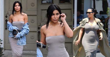 Sobowtórka Kim Kardashian bez stanika w obcisłej sukience (ZDJĘCIA)