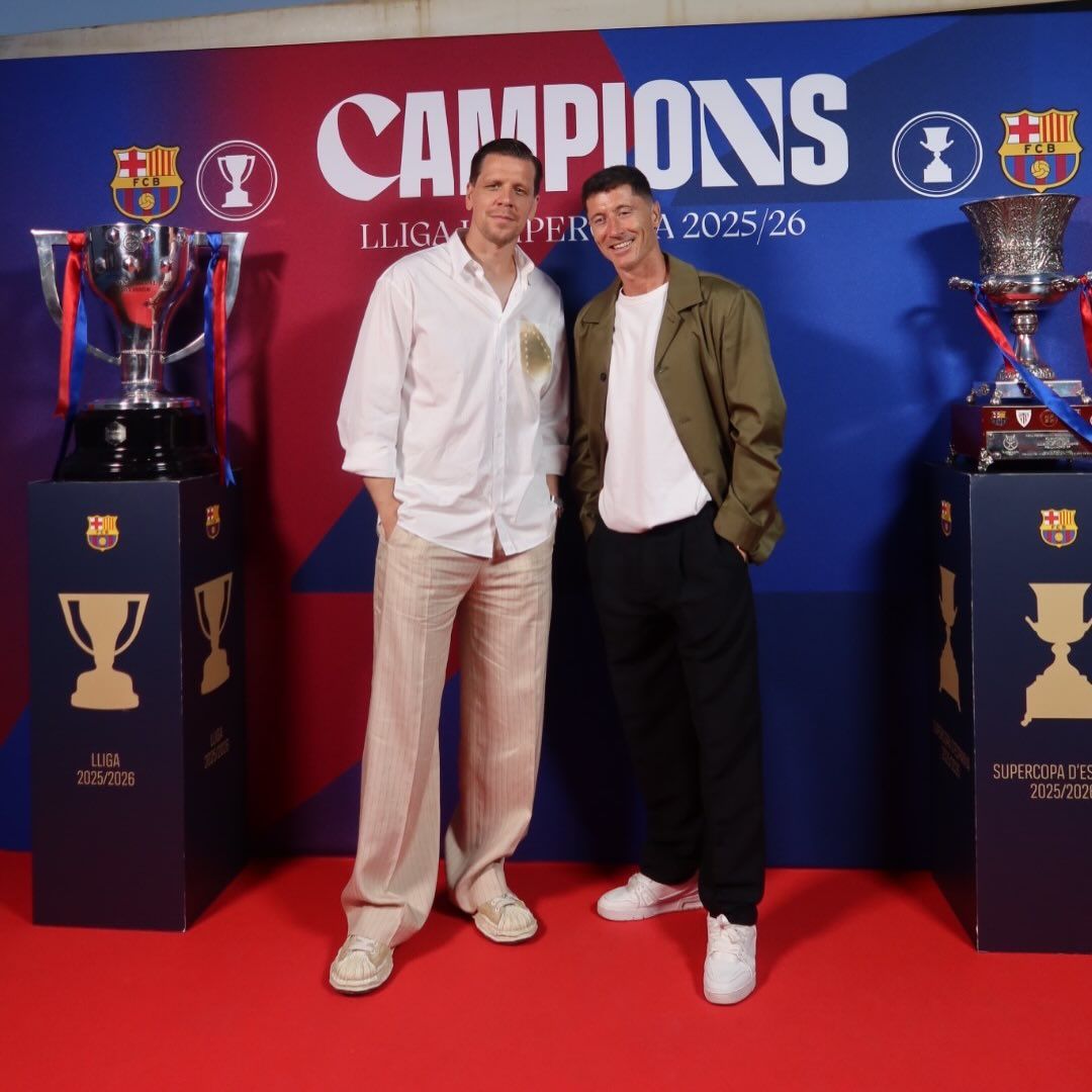 Szczęsny i Lewandowski na imprezie FC Barcelony