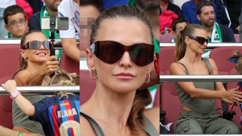 Anna Lewandowska na stadionie Barcelony