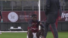 Sceny przed meczem. Obraził się i protestował na rozgrzewce