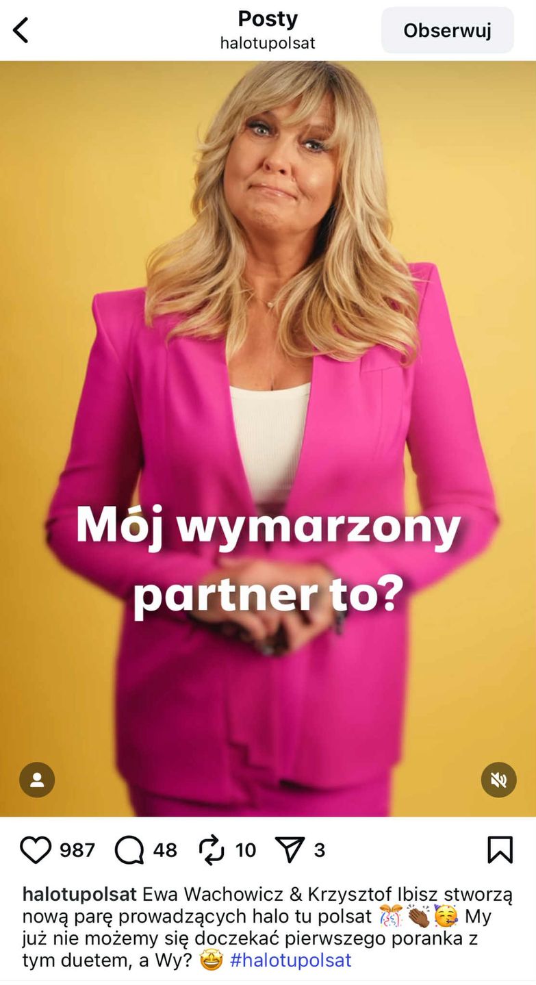 Ewa Wachowicz i Krzysztof Ibisz nową parą w "halo tu polsat"