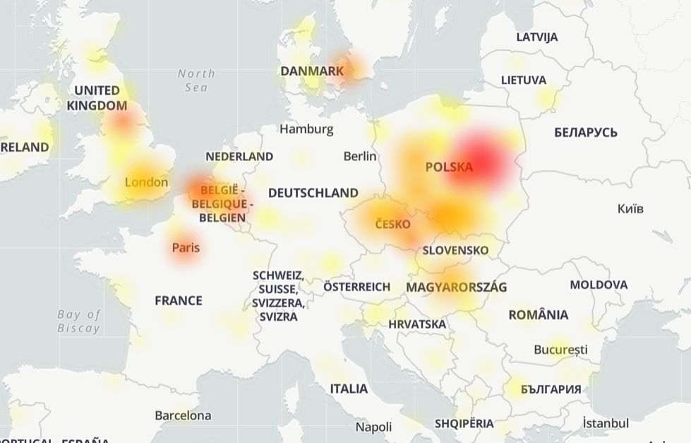 Facebook i Messenger nie działają, jest awaria, fot. Oskar Ziomek / downdetector