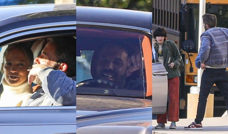 Ben Affleck i Jennifer Lopez odwożą dzieci do szkoły