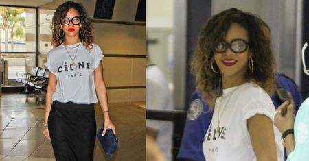 Rihanna w czarnych kujonkach!