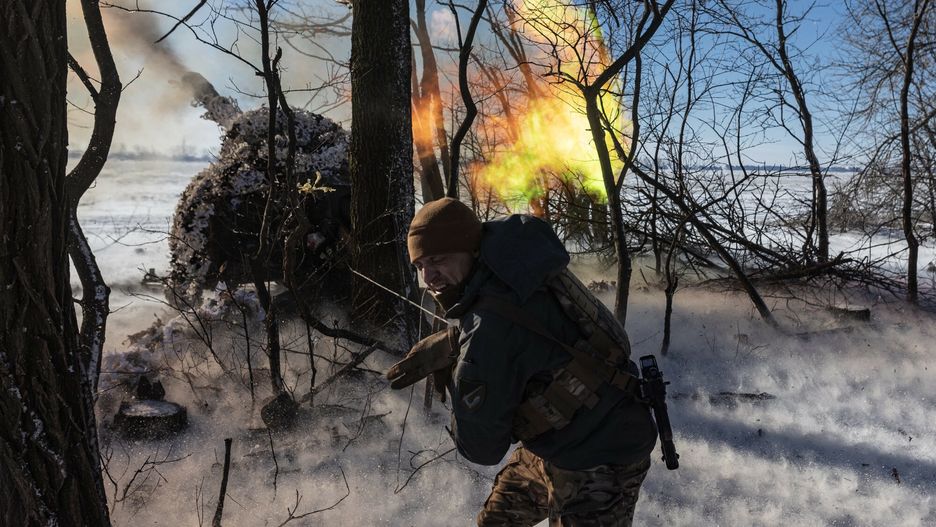Wojna w Ukrainie rok 2025
DONETSK OBLAST, UKRAINE - FEBRUARY 17: Ukrainian soldiers of the 117th Brigade fire D-30 artillery in the direction of Pokrovsk, Ukraine on 17 February 2025. Diego Herrera Carcedo / Anadolu/ABACAPRESS.COM
AA/ABACA