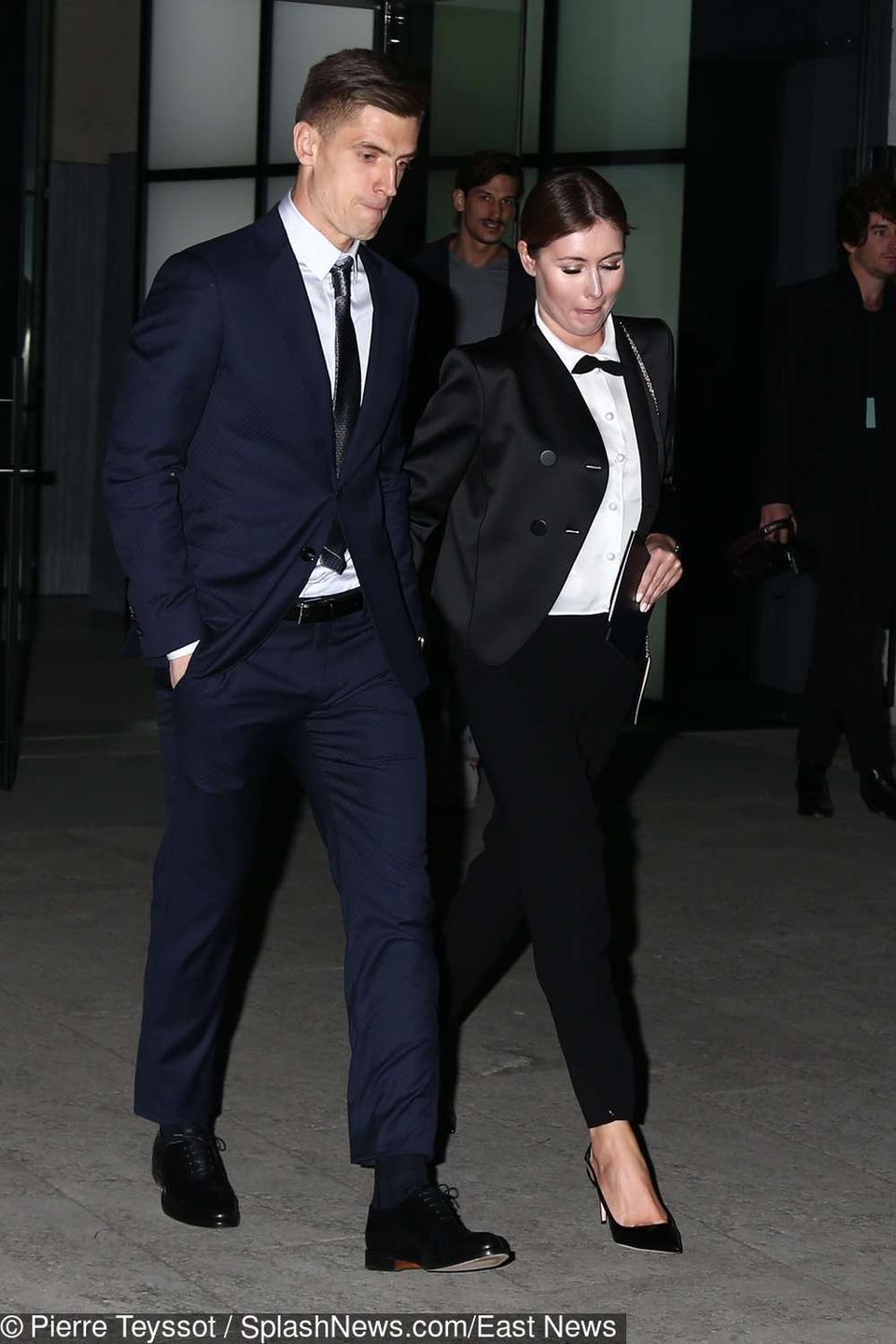 Giorgio Armani - Milan Fashion Week Women Fall Winter 19-2020 . Milan Fashion Week in Milan, Italy on February the 23 of 2019.    Pictured: Krzysztof Piatek and his wife      World Rights,