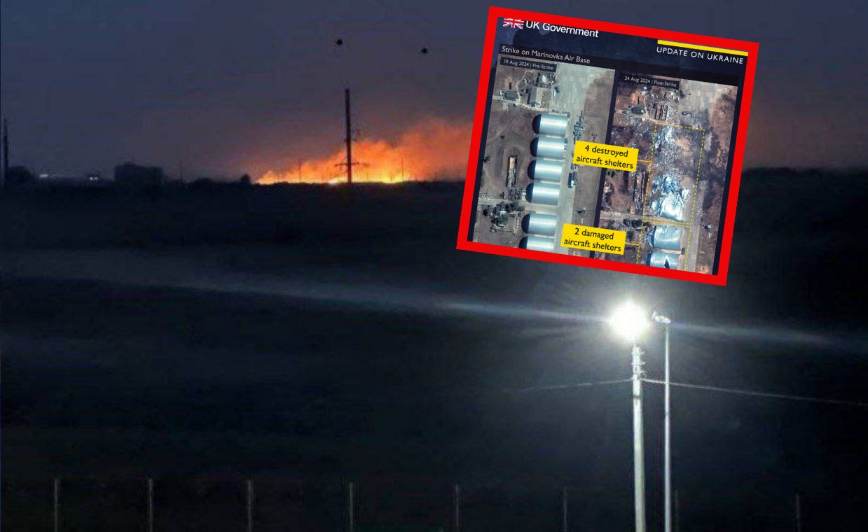 British intel reveals destruction of Russian airbase by Ukrainian strike