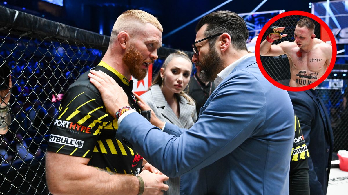 Materiały prasowe / KSW / Martin Lewandowski rozmawia z trenerem Adriana Bartosińskiego