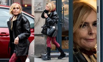Żądna markowych ciuszków Monika Olejnik przeczesuje butiki i stroi miny. Jej stylówka warta jest KROCIE