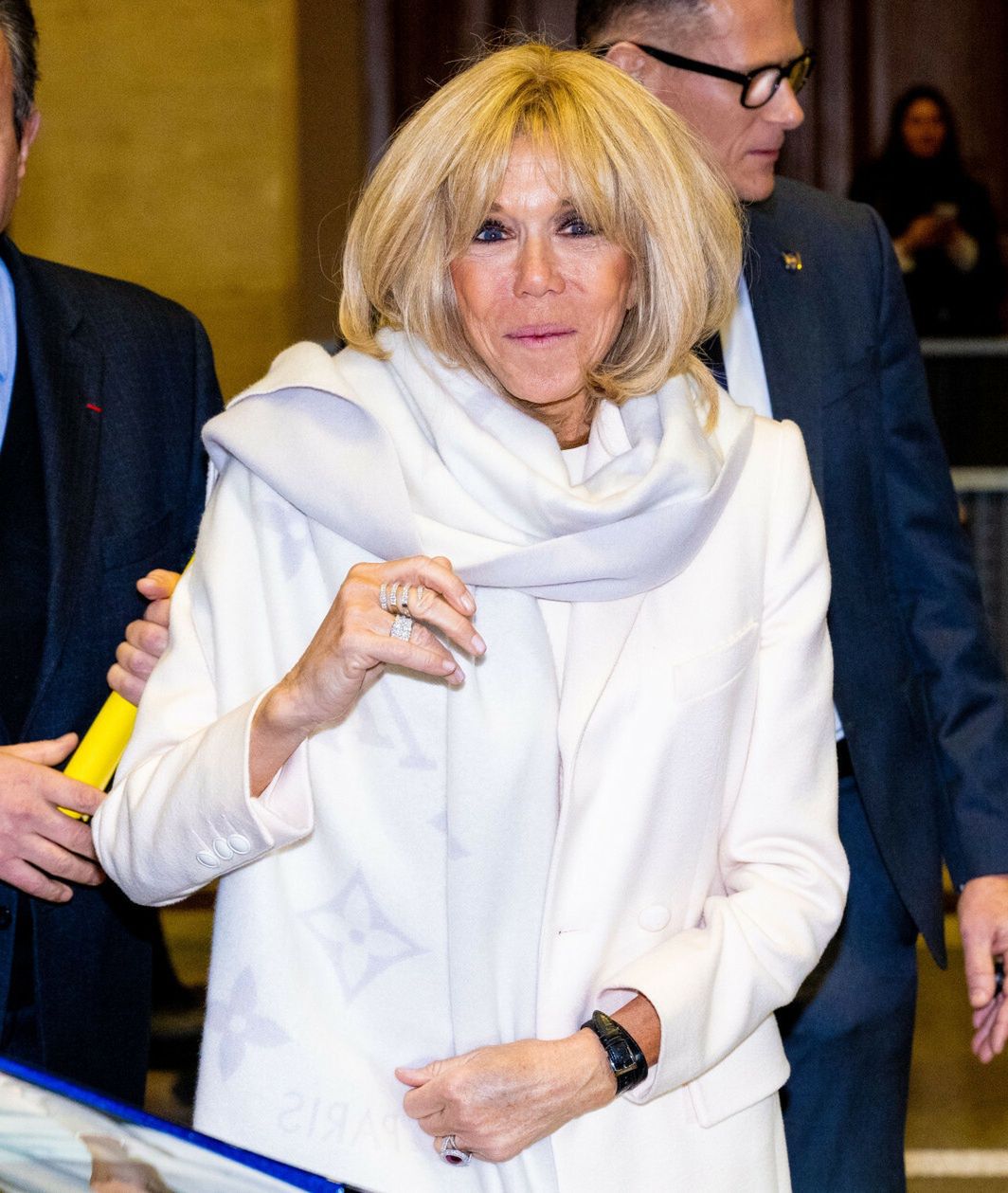 Brigitte Macron i królowa Maksyma w Paryżu
