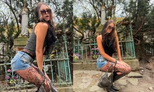 Polska influencerka PROWOKUJĄCO WYGINA SIĘ w kabaretkach przed świętą kapliczką. "Tylko Bóg może mnie sądzić". Przesada?