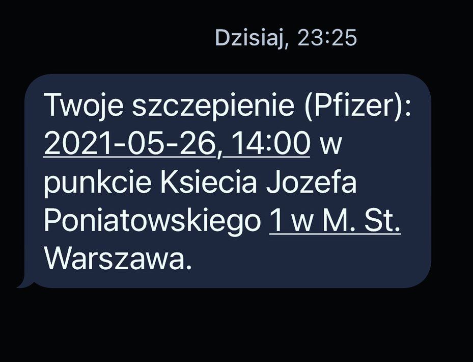 Karolina Szostak - termin na szczepienie