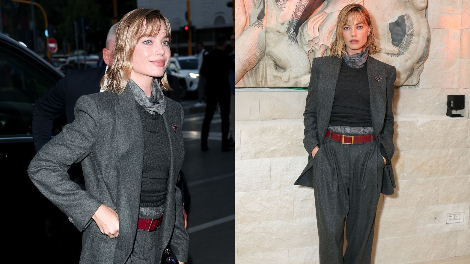 Margot Robbie w garniturze 