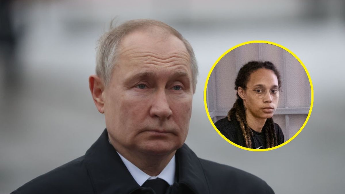 Władimir Putin i Brittney Griner (w kółeczku)