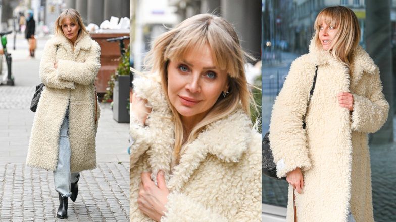 Agnieszka Woźniak-Starak rozdaje autografy pod "Dzień Dobry TVN"