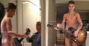 GOŁY BIEBER Z GITARĄ biega po domu i straszy własną babcię! (FOTO)