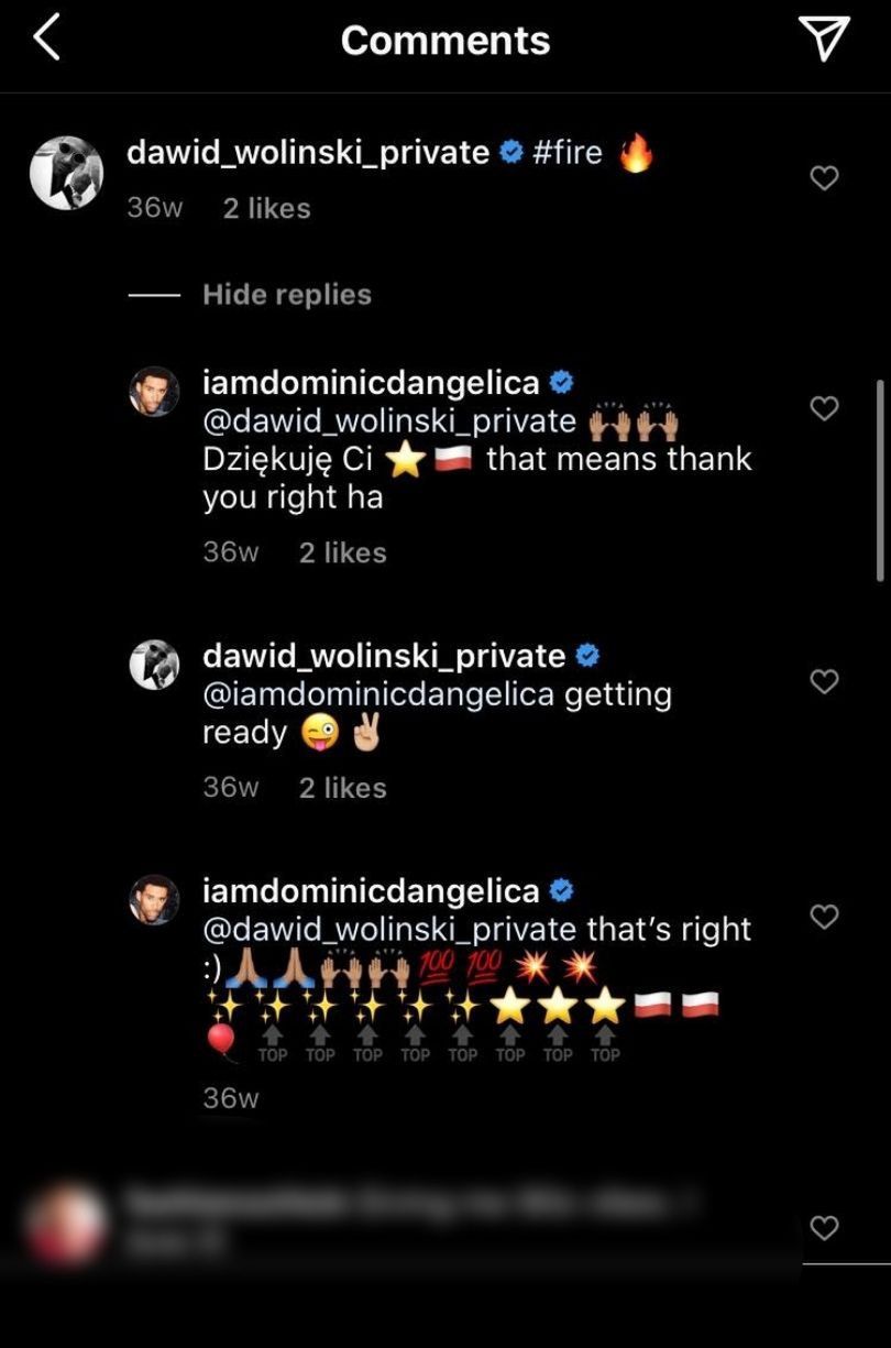 Dominic D'Angelica i Dawid Woliński wymieniali komentarze jeszcze przed rozpoczęciem castingów do "Top Model: