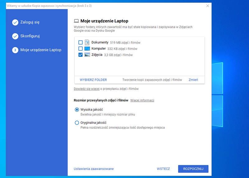 Zdjęcia Google backup