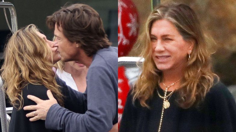 Jennifer Aniston bez makijażu prezentuje NATURALNY (?) uśmiech i obdarza przyjaciół czułościami (ZDJĘCIA)