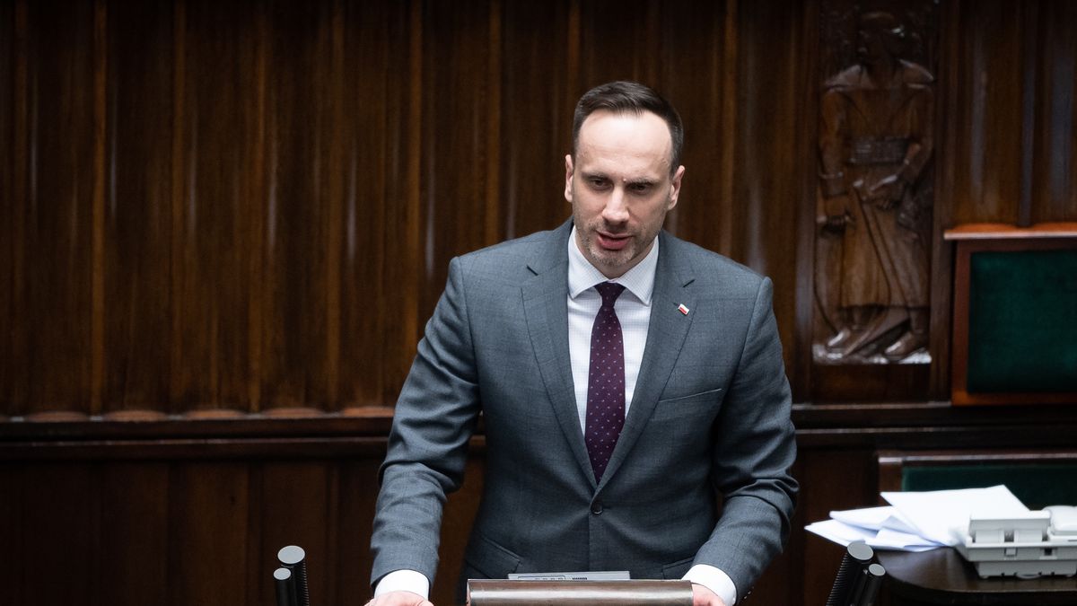 Janusz Kowalski during the 50th session of the Sejm (lower house of Polish Parliament) in Warsaw, Poland on March 8, 2022 (Photo by Mateusz Wlodarczyk/NurPhoto via Getty Images)