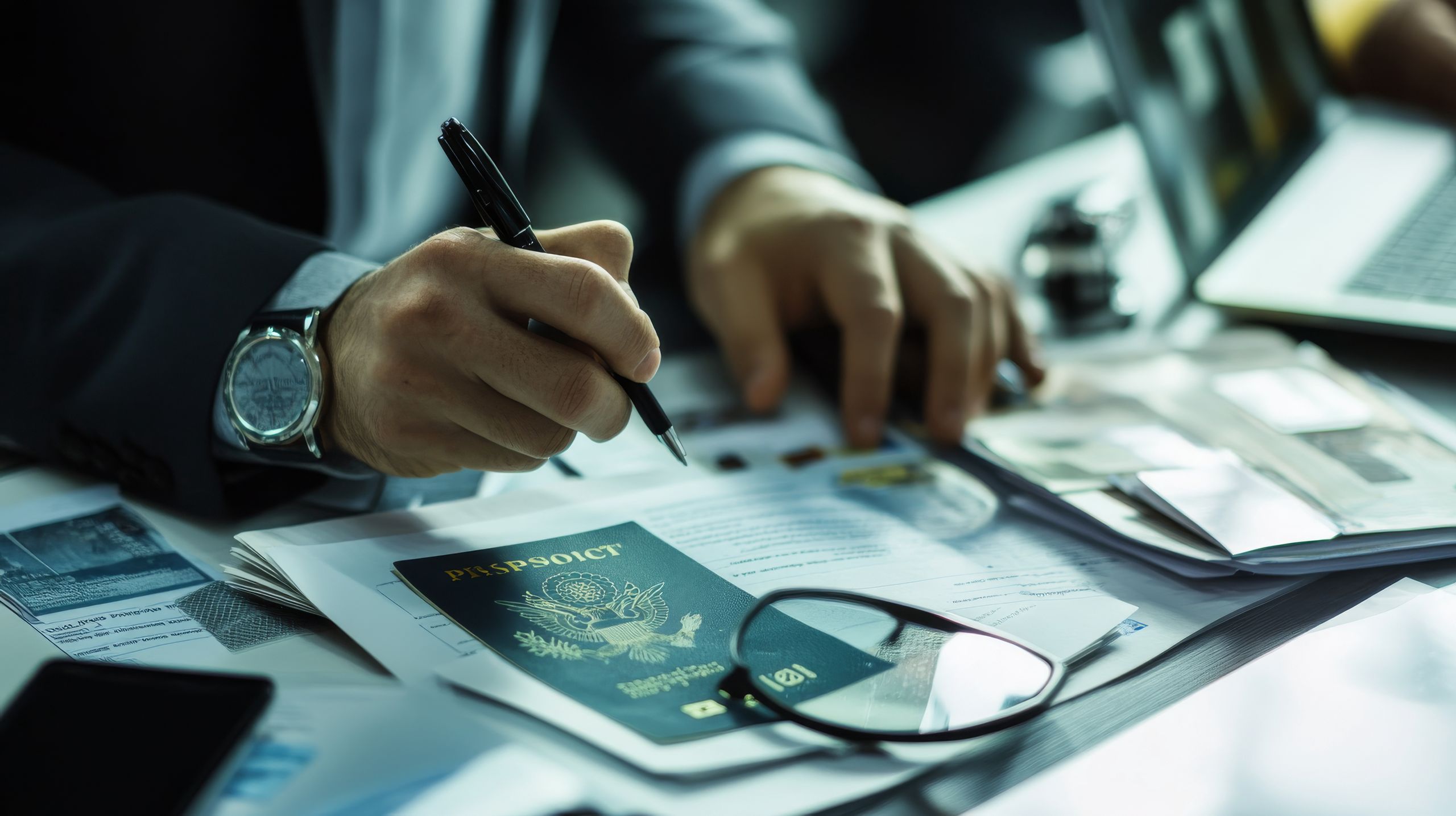 criminal investigation, criminal, investigation, into, fake, passport, production, ring, agents, analyzing, forged, travel, documents, efforts, prevent, international, crime, border, security, campaigns