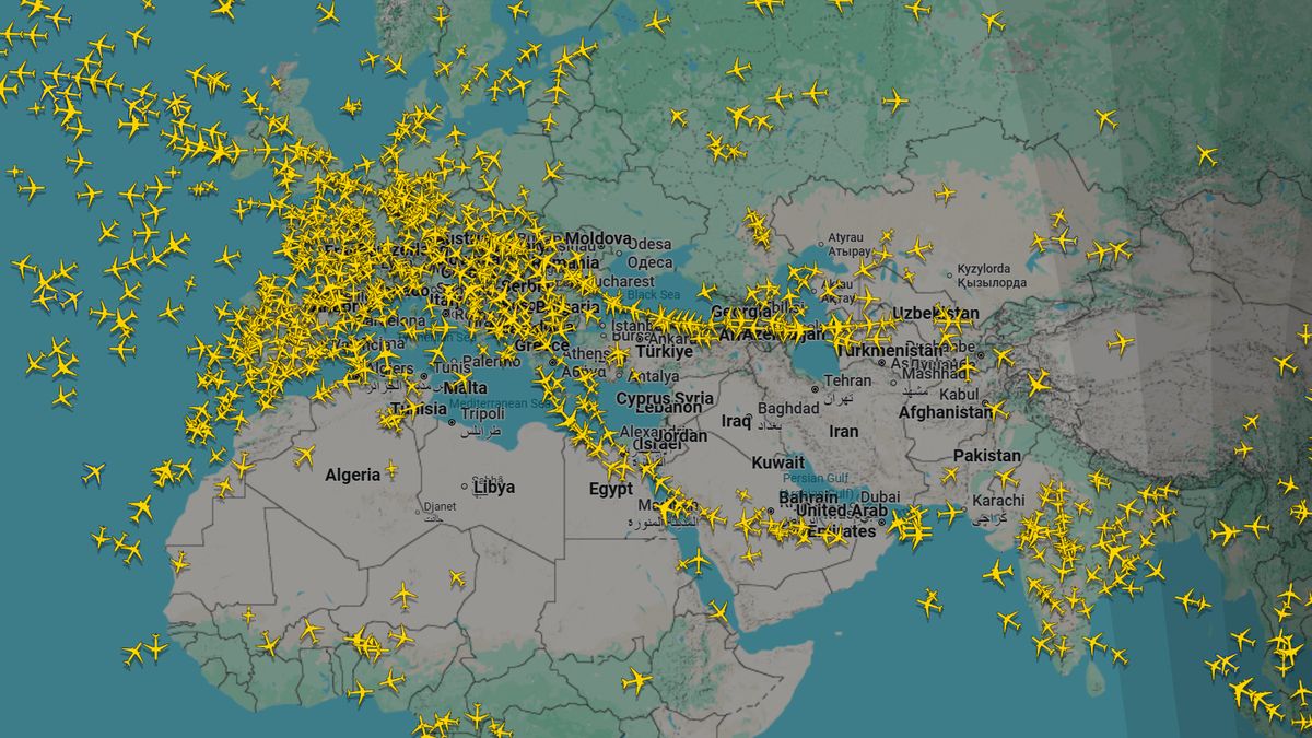 Mapa w FlightRadar24