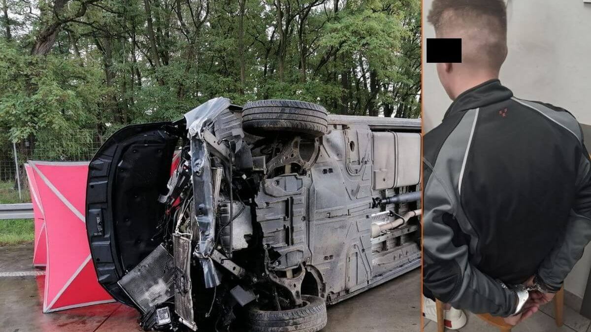 zatrzymany mężczyzna, wypadek samochodowy