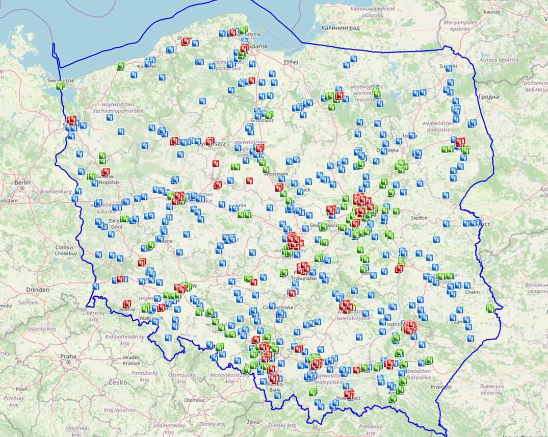 Mapa uwzględnia radary, odcinkowe pomiary i system Red Light