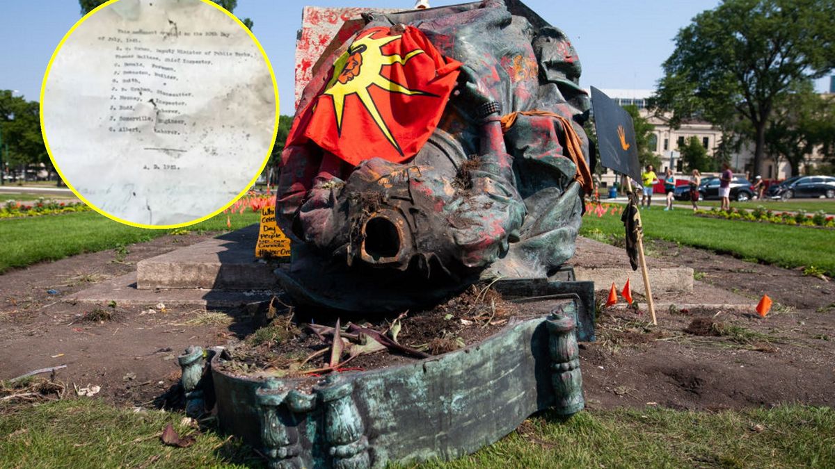 Pod obalonym pomnikiem znaleziono list