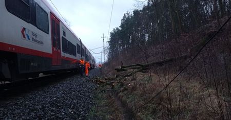 Zerwana linia trakcyjna Chodzież - Poznań - VIDEO