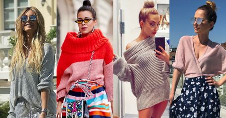 Sweter-nietoperz wciąż na czasie - jak go noszą celebrytki?