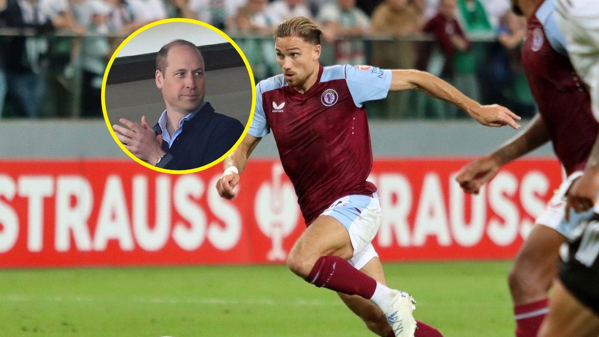 Na zdjęciu: Matty Cash, na małym zdjęciu: książę William