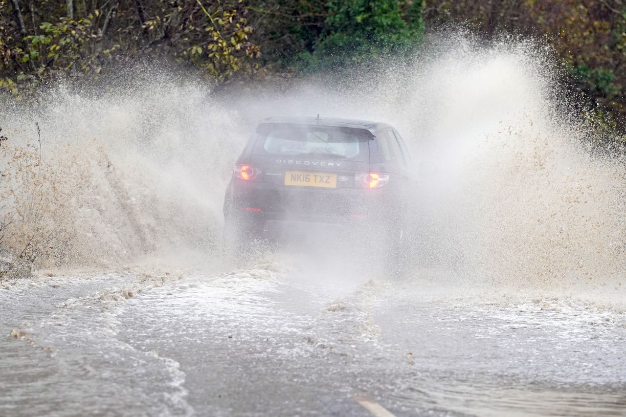 Flood water near Whitley Bay, on the North East coast of England. Much of the country is bracing itself for a fresh bout of wind and rain with Storm Ciaran. (Photo by Owen Humphreys/PA Images via Getty Images)