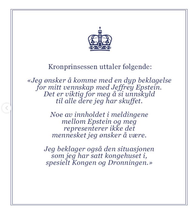 Oświadczenie księżnej Mette-Marit