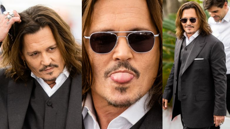 Zawadiacki Johnny Depp prezentuje język, promując w Cannes najnowszy film ze swoim udziałem (ZDJĘCIA)