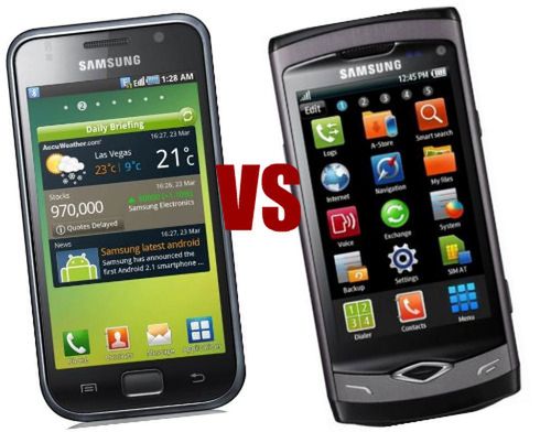 Galaxy S vs Wave I (fot. bigphonefight.com)