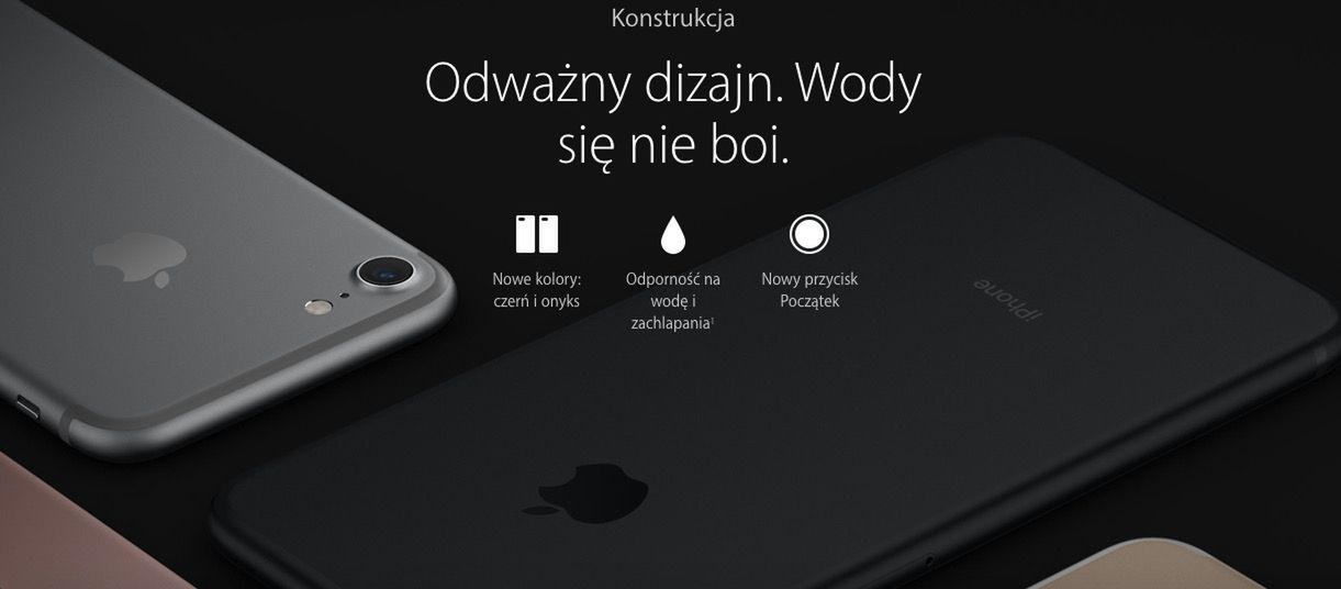 Ta plansza otwiera prezentację iPhone'a 7 na apple.com