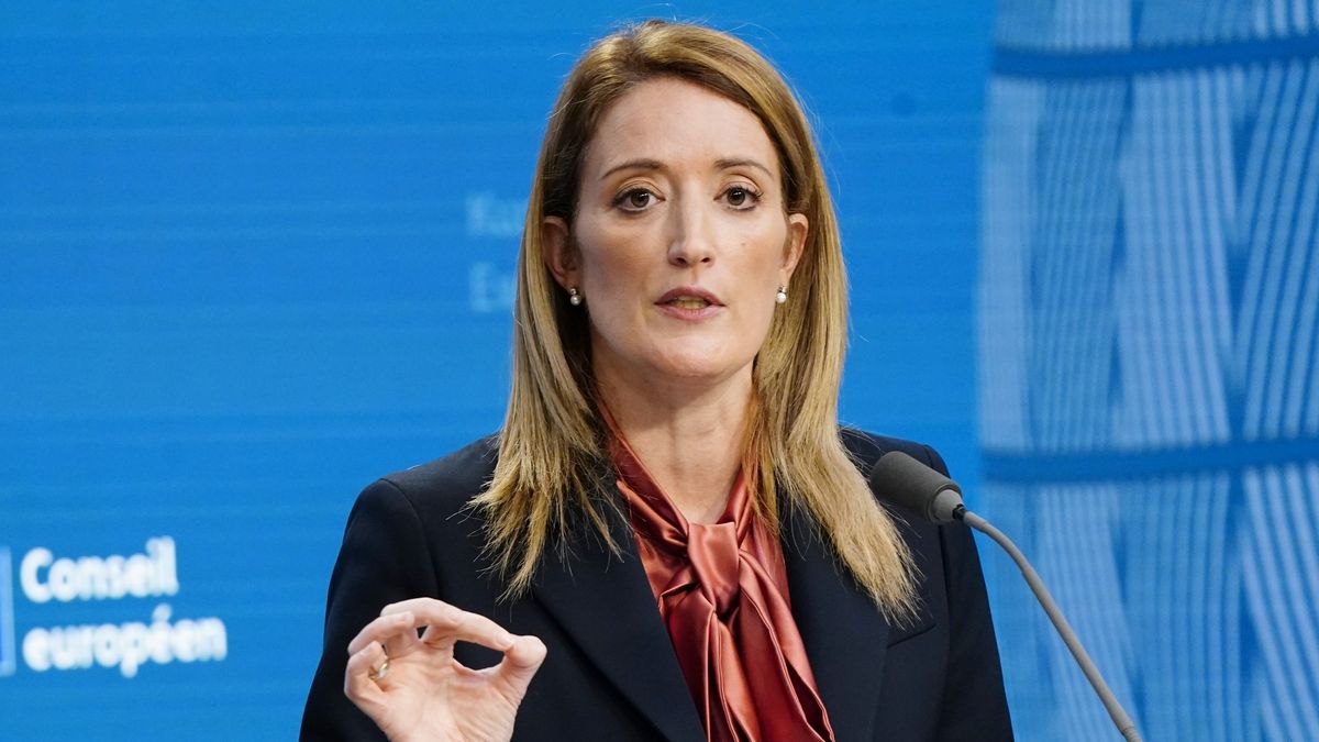 Na zdjęciu przewodnicząca Parlamentu Europejskiego Roberta Metsola