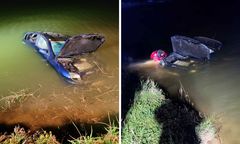 Utopił samochód w stawie i uciekł. Tłumaczenie wprawia w osłupienie